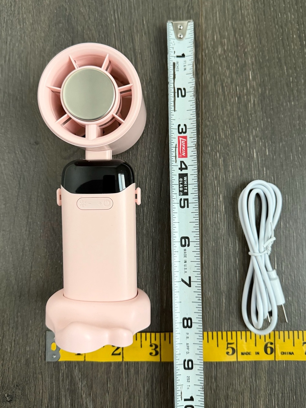 Portable Handheld Cooling Fan Blush Pink LED Turbo Fan Travel Display Speed 199 - Picture 3 of 8